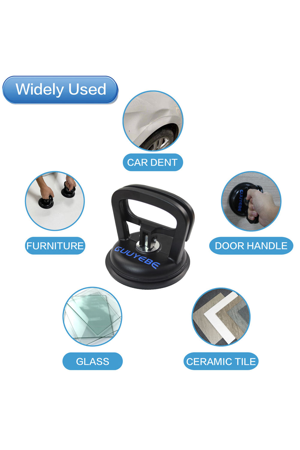 GuuYebe Heavy Duty Suction Cup, Vacuum Suction Cups for TV LED LCD Glass Mirror Screen Panel Granite Tiles and Compatible with Dent Puller to car Repairs Lifting Handle Removal Tool 2 Pack