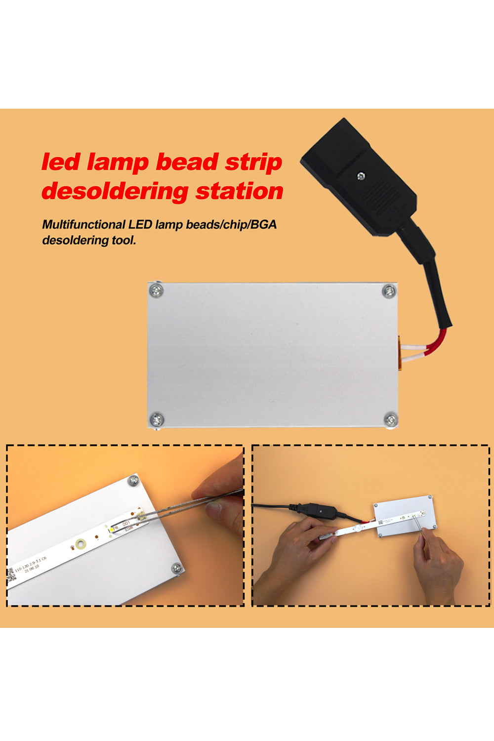 Soldering Hot Plate, 500W PTC Heating Solder Plates LED Lamp Bead Welding Desoldering Station for light bead Remover Chip or LED Repair DIY Laboratory GuuYebe