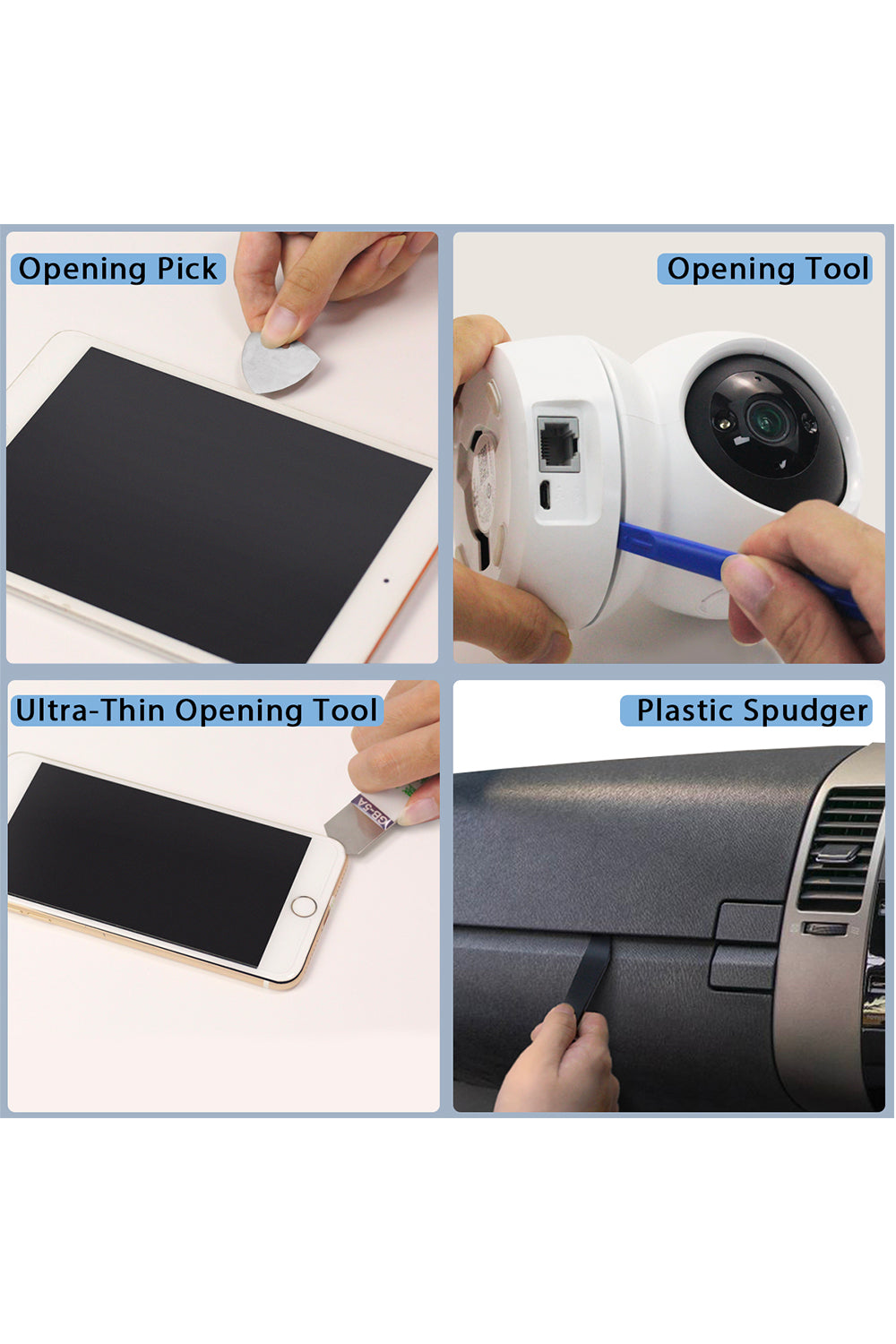 GuuYebe Trim Removal Tool, Pry Tools Include Plastic Spudger Metal Prying Precision Tweezers Opening Tools for Car Panel Tvs Screen Auto Laptop Phone Electronics Automotive Door Repair Clip Kit Set