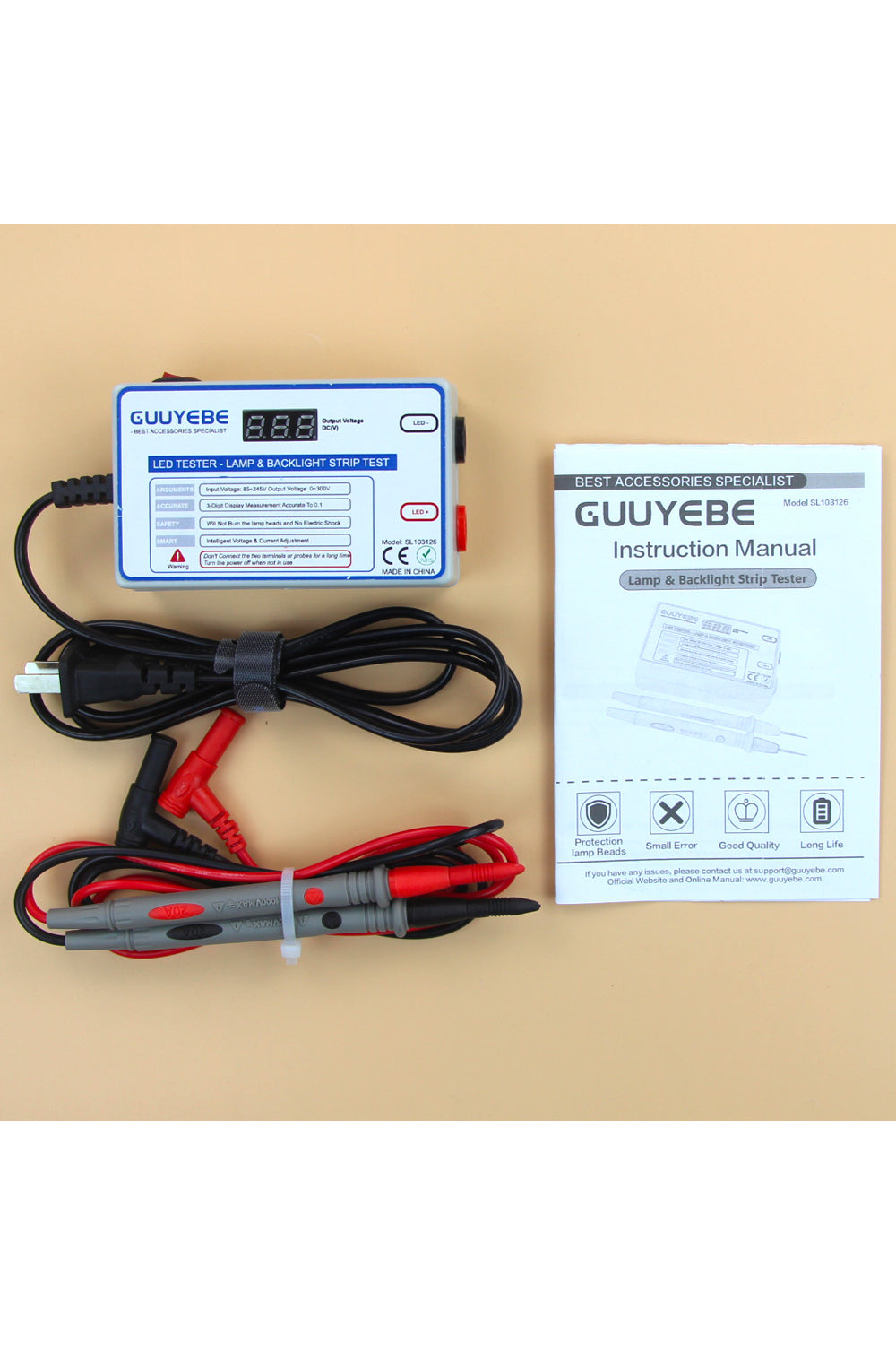 LED Tester, TV Backlight Tester for Lamp Bead Repair Testing Output Voltage 0-300V 30mA to Strip Replacement and Test Lights Include as Gold Plated Pin and Tools GuuYebe