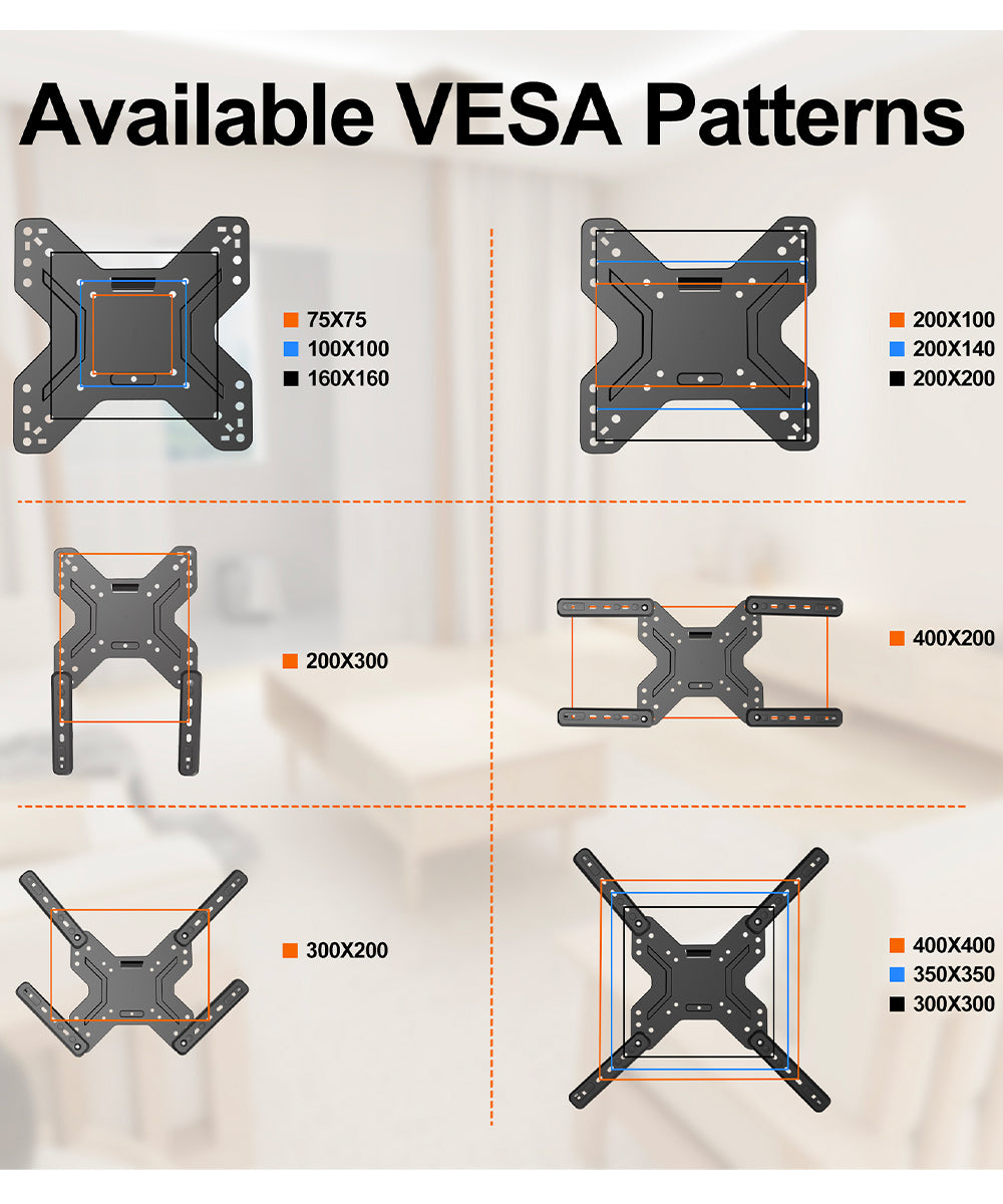 TV Wall Mount, Full Motion Articulating Tilt Swivel Arms Extension Curved TVs Bracket for 43 40 42 32 24 27 30 20 19 Inch Monitor Screen Loading 77 LBS in The Corner Low Profile VESA GuuYebe