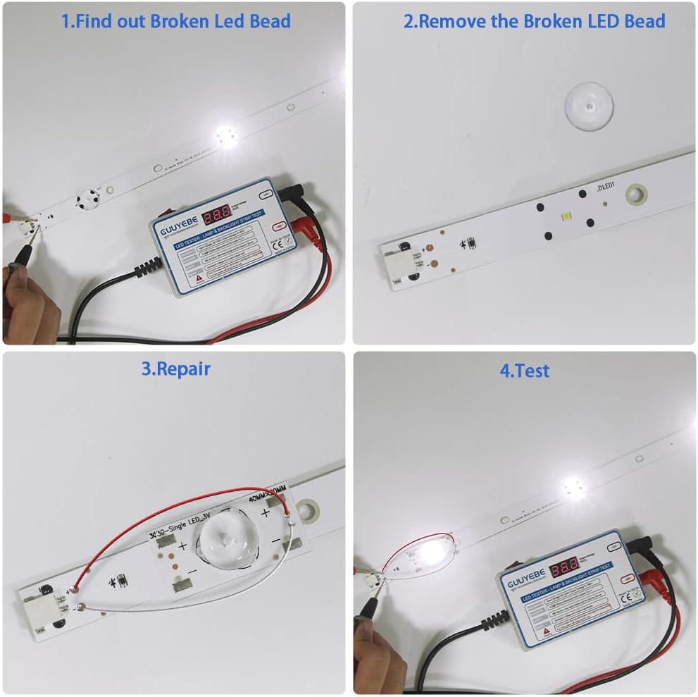 GuuYebe LED Backlight Strip Replacement Part, 3030 Single Lamp Beads 3V 6V with Optical Lens Fliter for LED TV Repair Bars 30PCS NS-50DF710NA19.NS-55DF710NA21 E60-E3