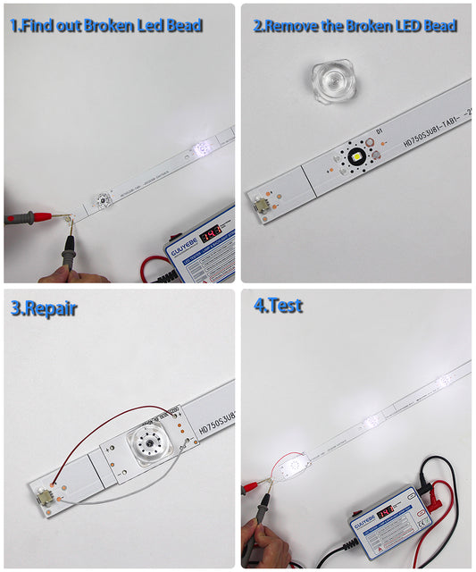 75R6E3 SVH750A76 75H6570G 75H6510G Led Backlight Strip Replacement Part Lamp Beads 3V 6V for 75 inch LED TVs Repair Bars with Optical Lens Fliter 3030 3528 2835 Bead hisense 30PCS GuuYebe