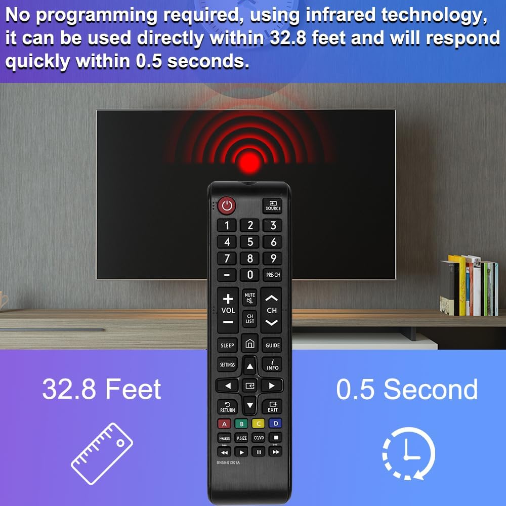 GuuYebe BN59-01301A TV Remote Control Replacement for UN50NU7100FXZA UN50NU7100FXZC UN55NU7100FXZA UN55NU7100FXZC UN65NU7100FXZA UN65NU7100FXZC Smart TVs