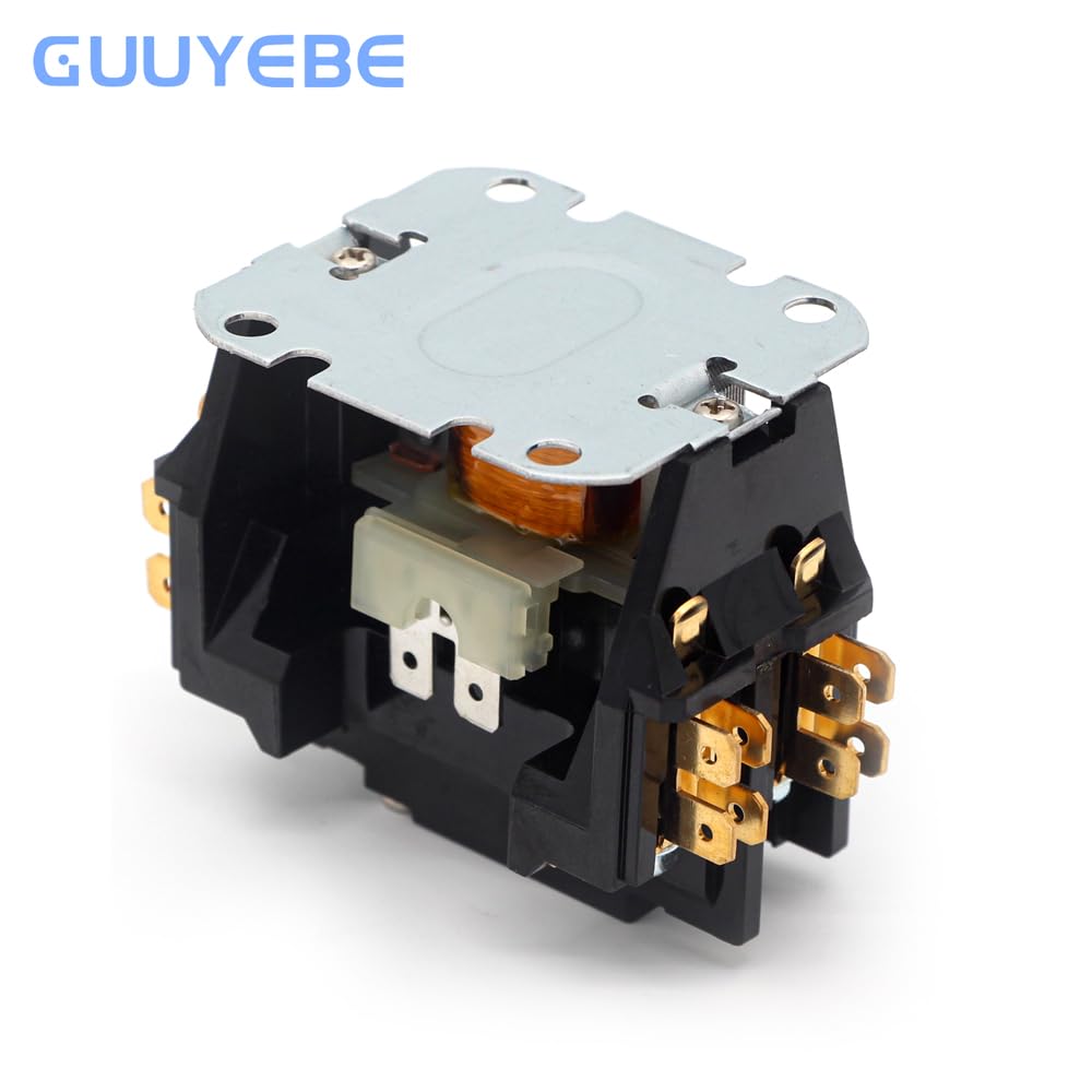 GuuYebe 25 Amp 1 Pole HVAC Definite Purpose Contactor, 24V AC Coil Replacement for Air Conditioner Systems