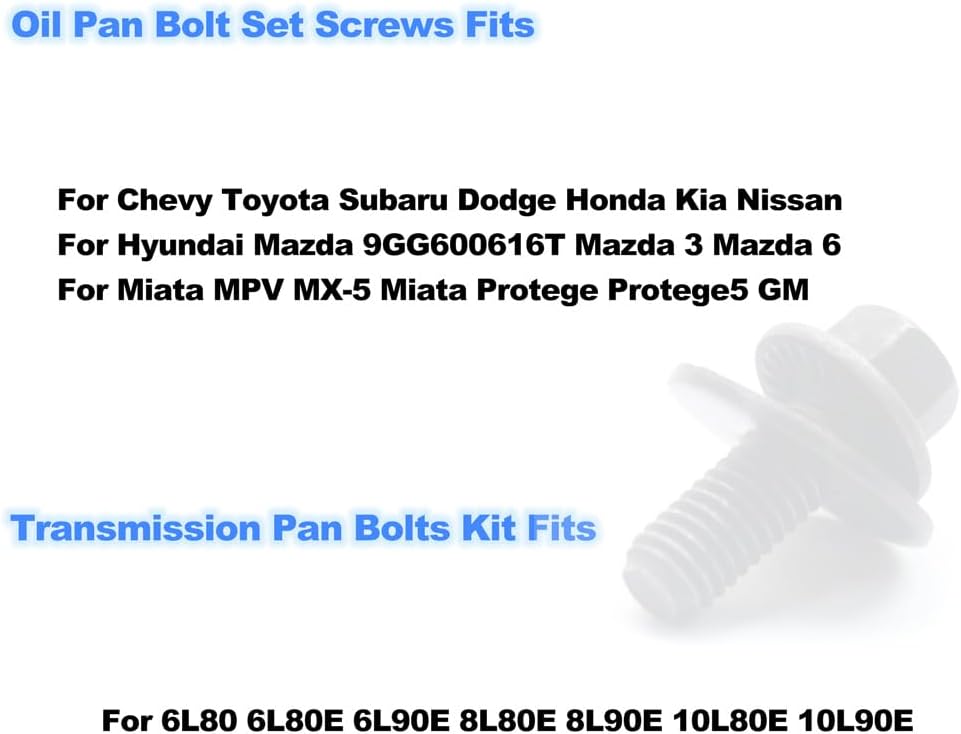 GuuYebe Bolts and Nuts Kit,With Exhaust Manifold Torque Converter Engine Starter Transmission Pan Oil Pan Bell Housing bolts Assortment Set for Automotive Replacement Parts