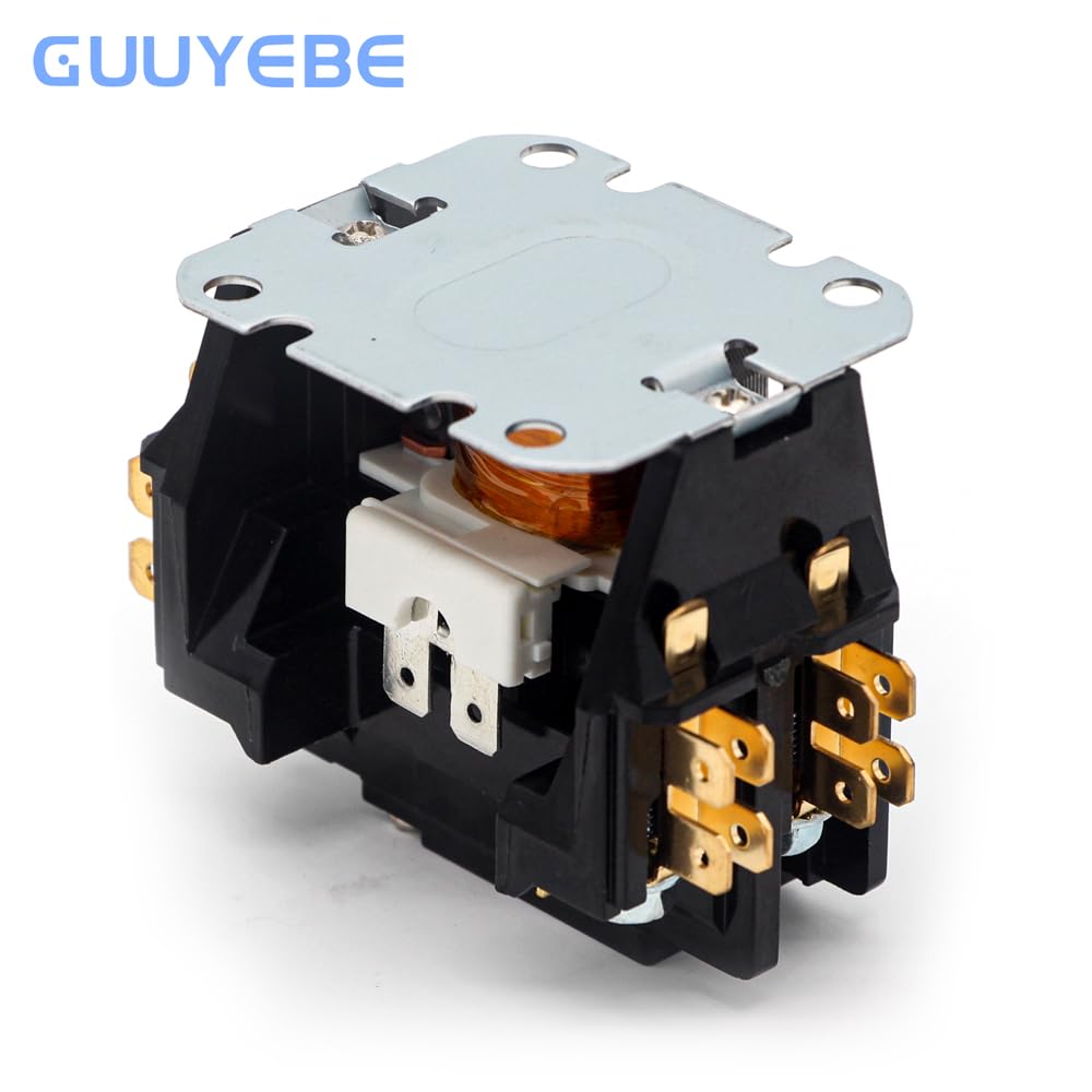 GuuYebe 30 Amp 1 Pole HVAC Definite Purpose Contactor, 24V AC Coil Replacement for Air Conditioner Systems