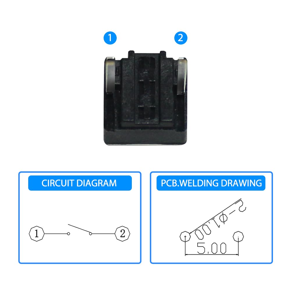 GuuYebe 20PCS Tactile Switches, TS-DO16 for Arduino Button Micro Push Button Switch SPST Momentary Tact 2 Pin 3.5 mm for Breadboard Arduino PCB Electronic Circuit Board