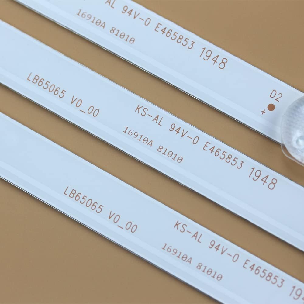 GuuYebe E4SW6518RKU E4ST6519RKU NS65DF710NA21 TPT650J1-QUBF90K 65PUS6504 12 Pieces Led Backlight Strip for LB65065 65 inch TV