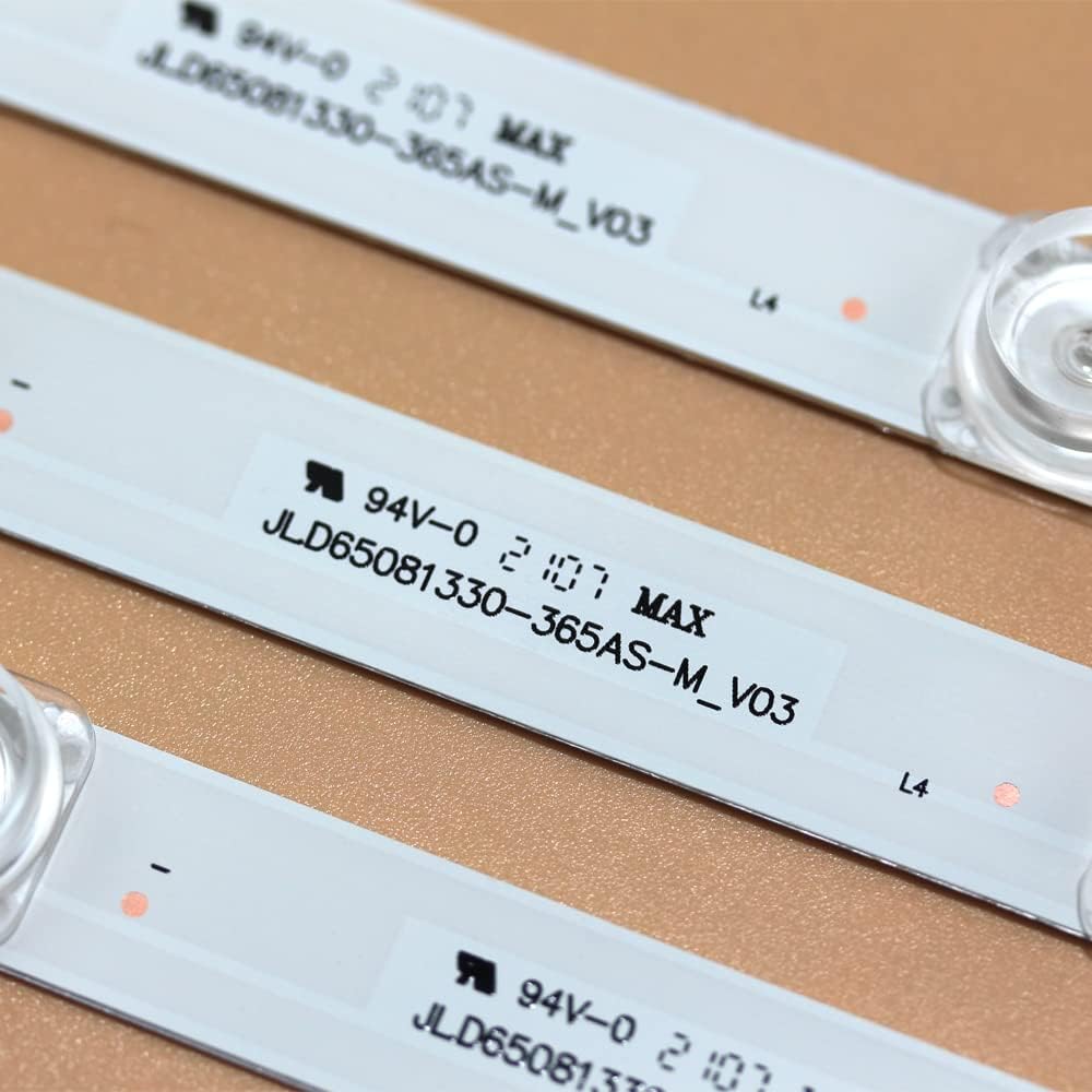 GuuYebe LED Backlight Strip 8 Lamp for 65S421 65S425 65S423 65S4 65S423TFAA 65S425LACA L65P65US 65U5850C 65S425TMBA JL.D65081330-365AS-M V03 65HR330M08A1 4C-LB6508-HR01J PF01J GIC65LB51-3030F2 6PCS