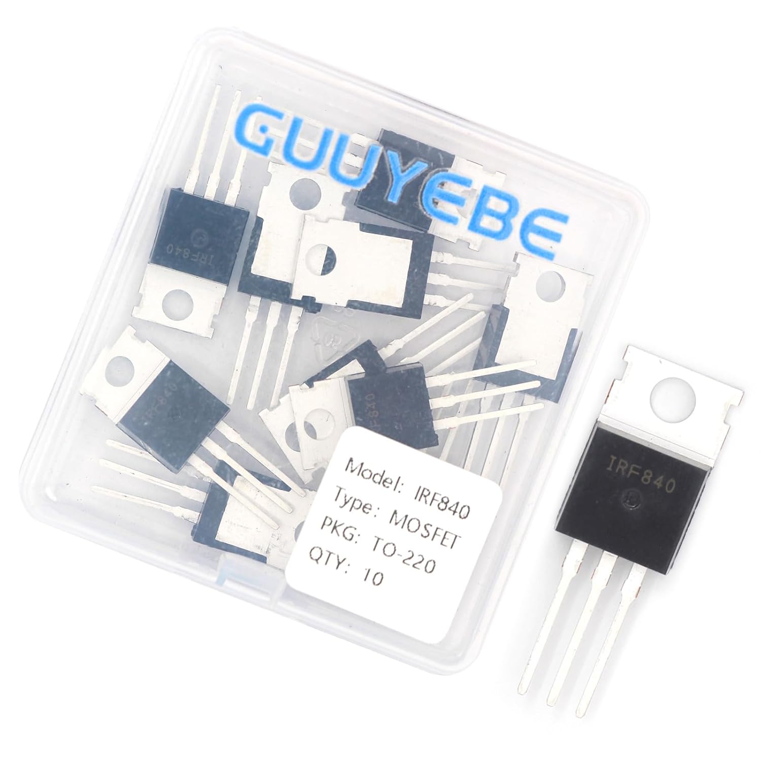 GuuYebe IRF840N IRF840 400V 8A IRF840PBF N-Channel Power MOSFET TO-220 Transistors of Semiconductor Products