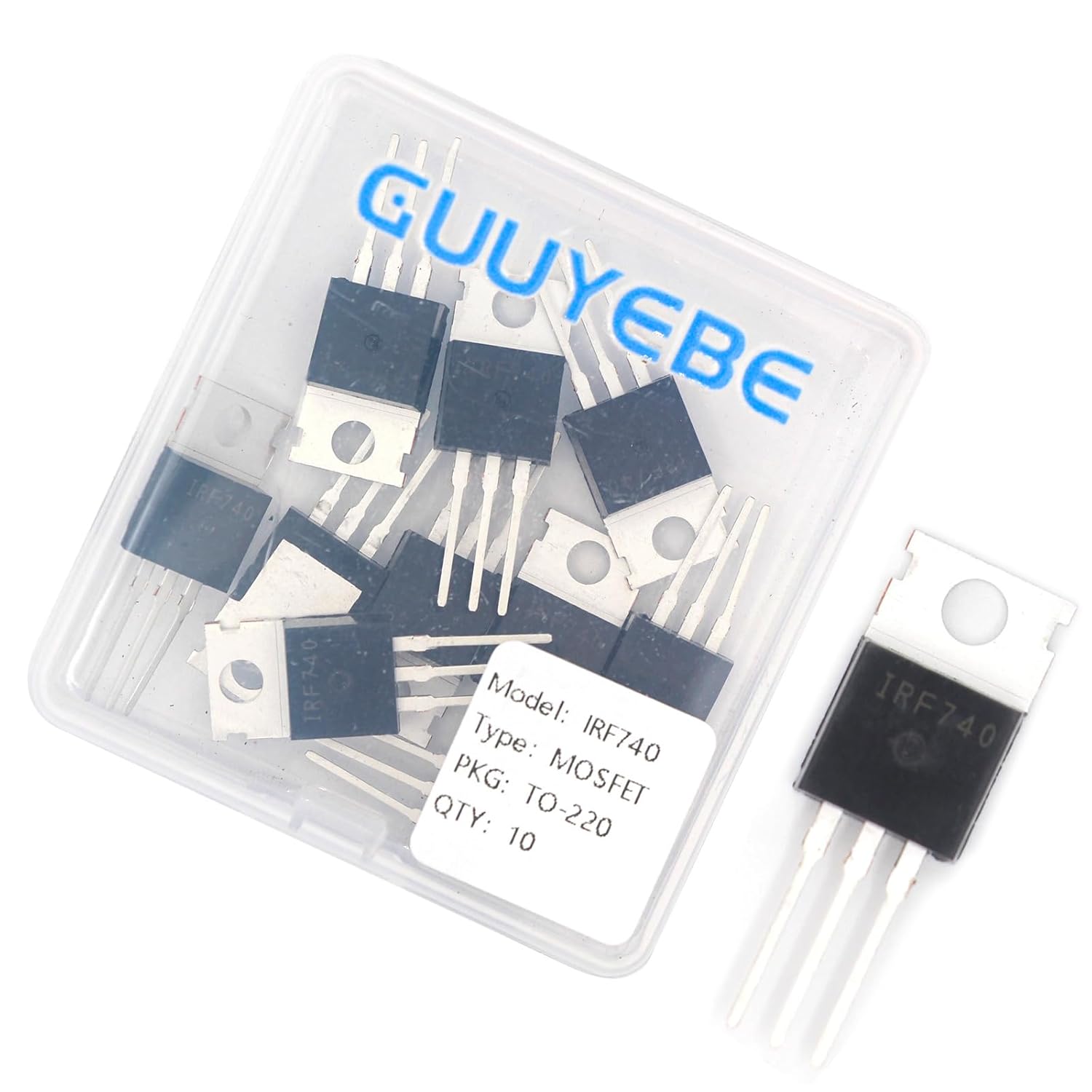 GuuYebe IRF740N IRF740 400V 7A IRF740PBF N-Channel Power MOSFET TO-220 Transistors of Semiconductor Products