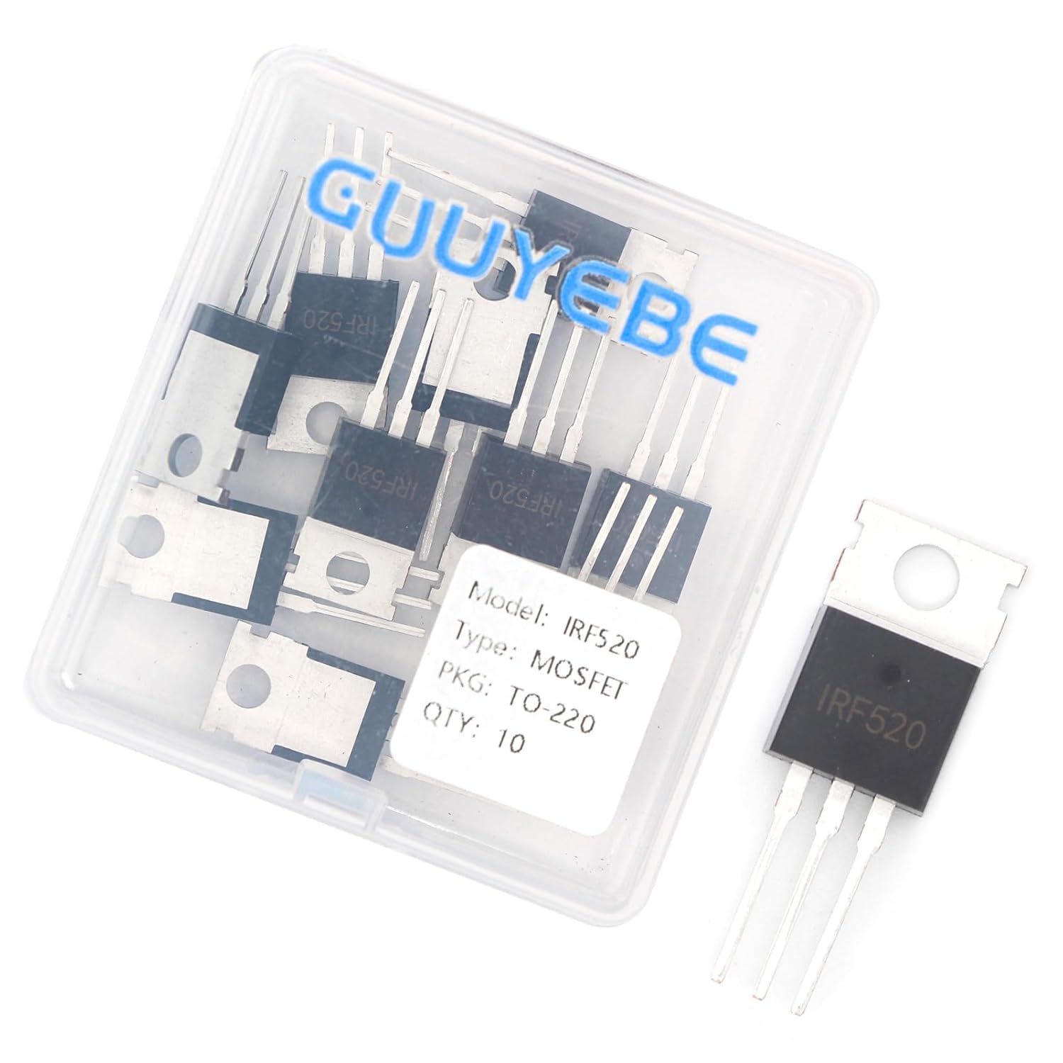 GuuYebe IRF520N IRF520 100V 30A IRF520NPBF N-Channel Power MOSFET TO-220 Transistors of Semiconductor Products