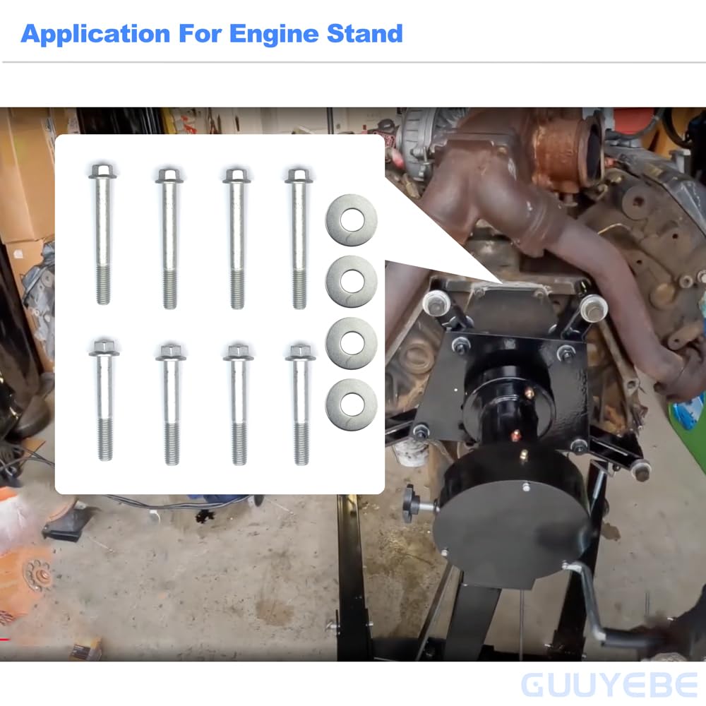 GuuYebe 12 PCS Engine Stand Bolts Kit for GM LS LS1 LSX LS6 LQ4 LQ9 LS2 LS3 LY6 LY2 LMG LH8 LH6 LFA LC9 L92 L76 L33 LY5 LR4 LZ1 LM4 LC8 L9H L99 L98 L96 L77 LS3551412,Replace for 551412