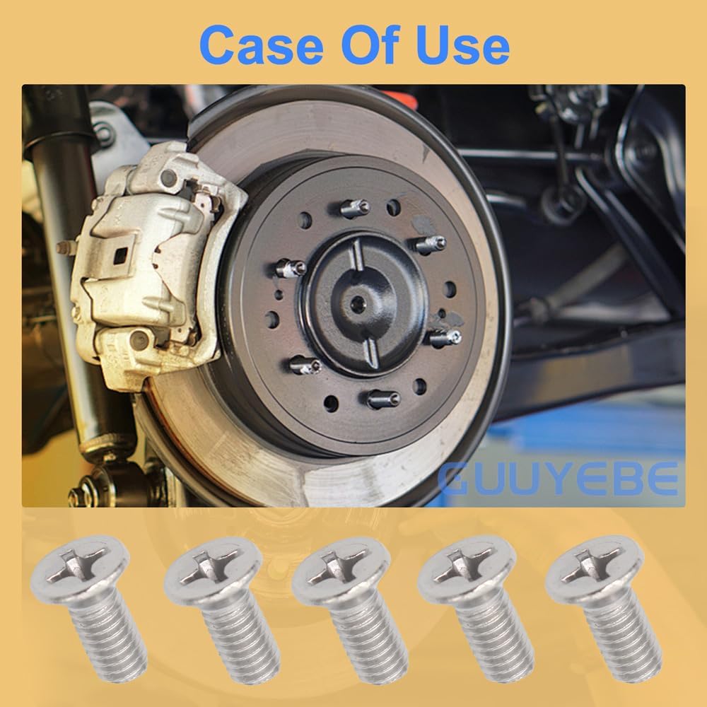 GuuYebe Brake Rotor Screws with Screwdriver Kit With Front and Rear,For Honda Accord Civic Odyssey Pilot Element,For Acura TSX TL RDX,Replacement For 93600-06014-0H 93600060140H,Stainless Steel,18 PCS