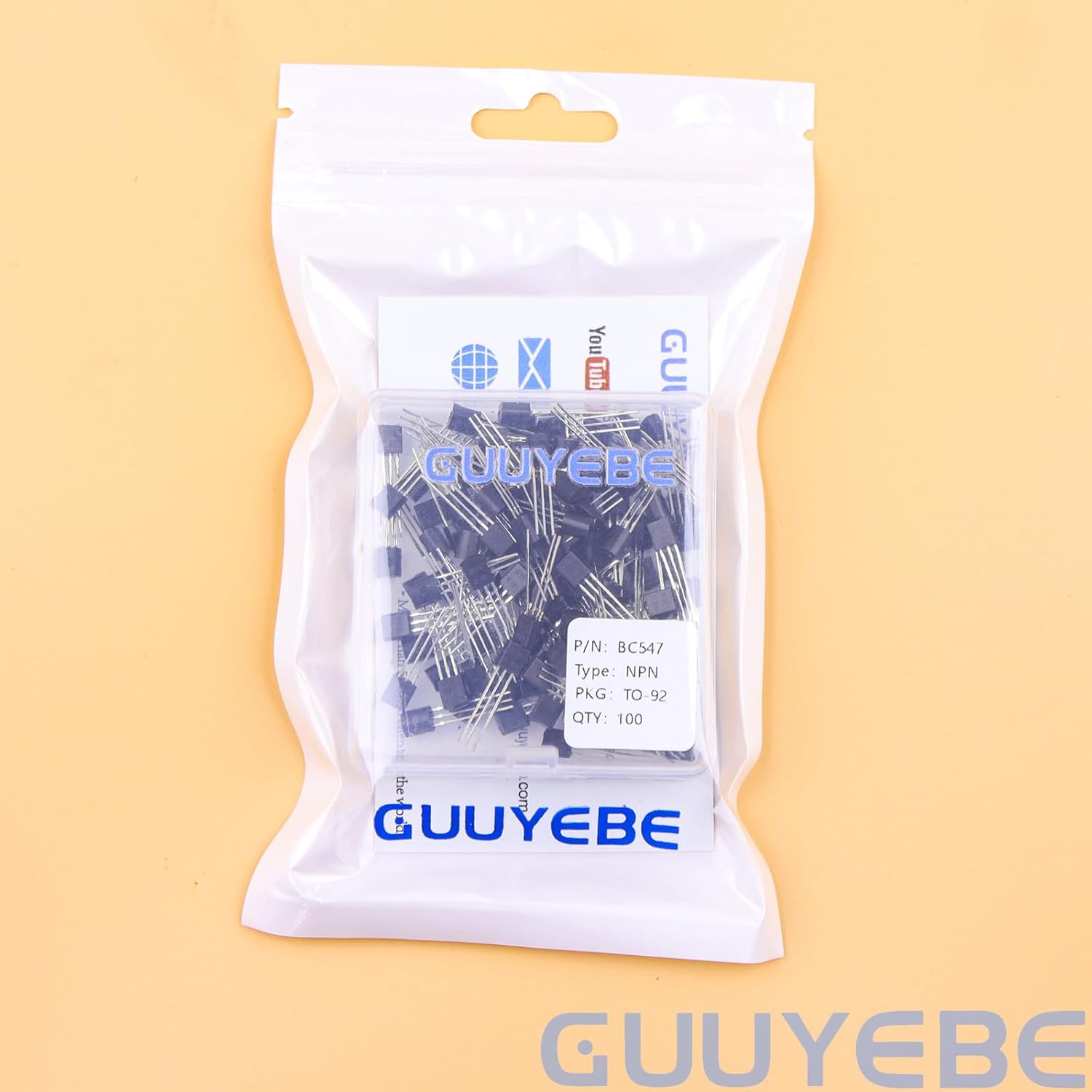 GuuYebe BC547 Transistor BC547B TO-92 NPN BJT Transistors of Semiconductor Products