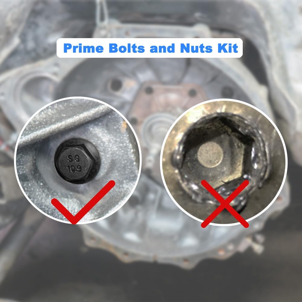 GuuYebe Bolts and Nuts Kit,With Exhaust Manifold Torque Converter Engine Starter Transmission Pan Oil Pan Bell Housing bolts Assortment Set for Automotive Replacement Parts