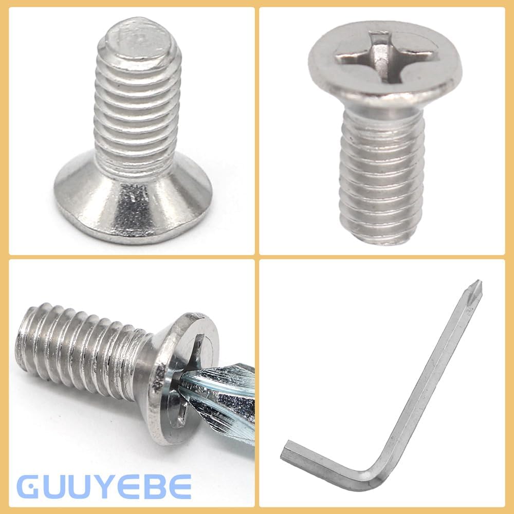 GuuYebe Brake Rotor Screws with Screwdriver Kit With Front and Rear,For Honda Accord Civic Odyssey Pilot Element,For Acura TSX TL RDX,Replacement For 93600-06014-0H 93600060140H,Stainless Steel,18 PCS
