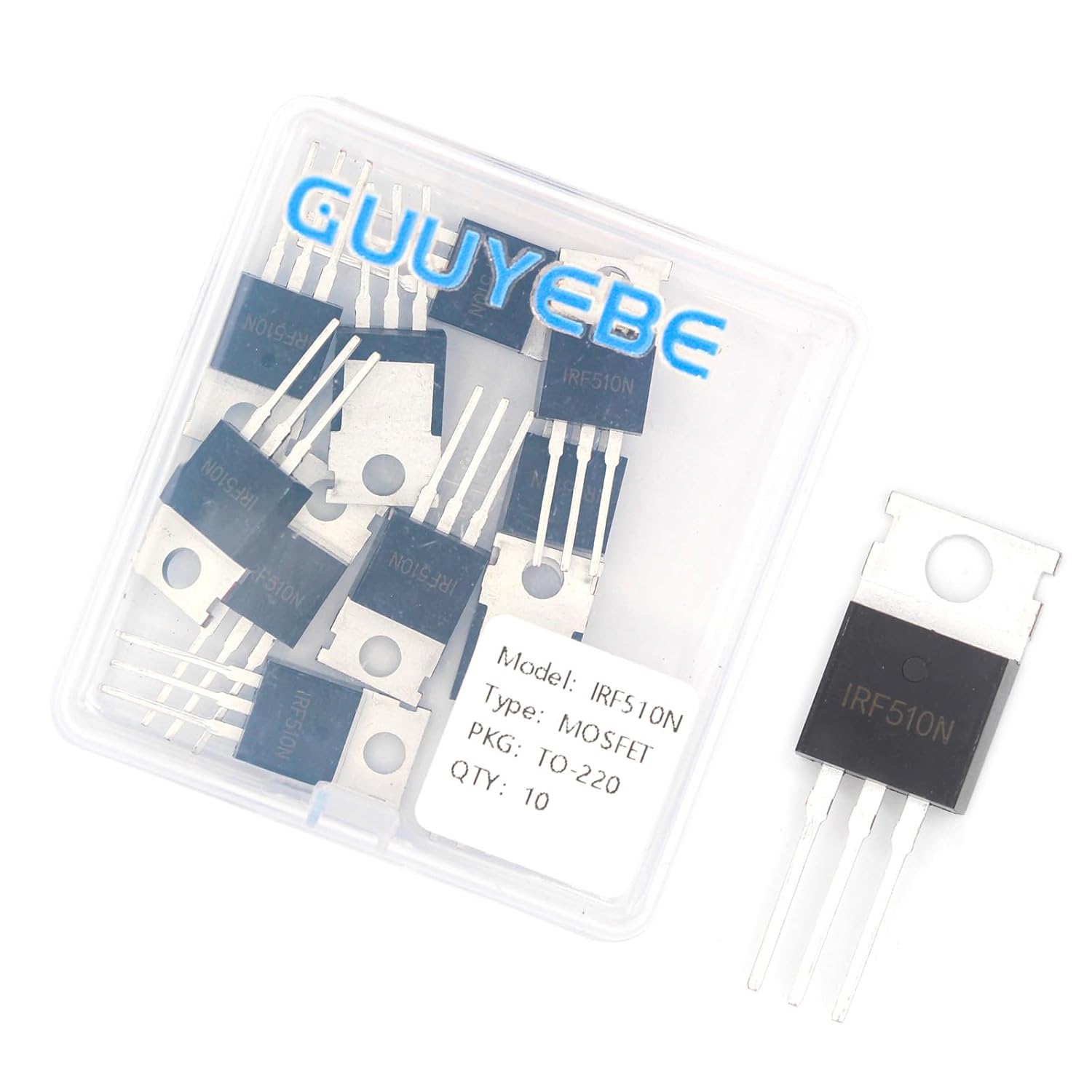 GuuYebe IRF510N IRF510 100V 5.6A IRF510NPBF N-Channel Power MOSFET TO-220 Transistors of Semiconductor Products