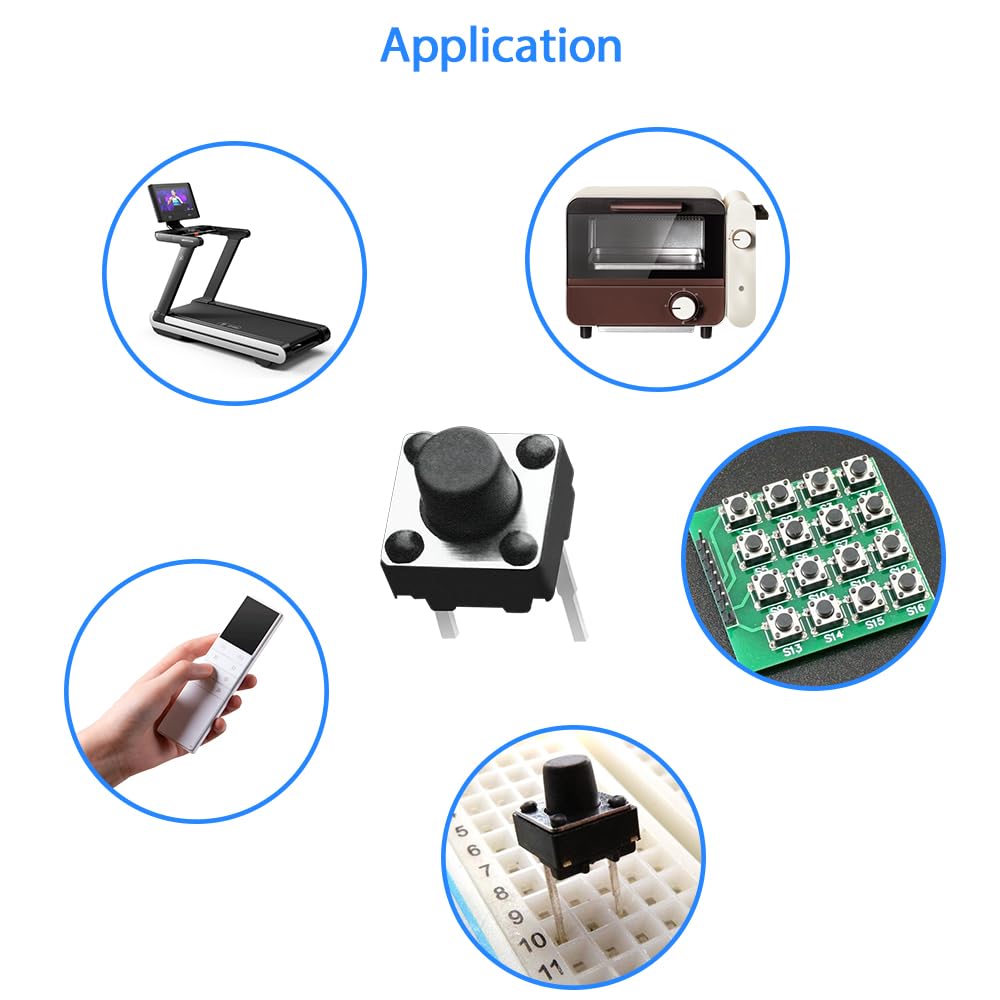 GuuYebe 20PCS Tactile Switches, TS-DO16 for Arduino Button Micro Push Button Switch SPST Momentary Tact 2 Pin 3.5 mm for Breadboard Arduino PCB Electronic Circuit Board