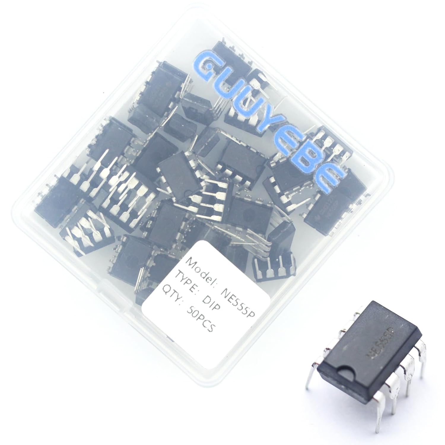 NE555 Timer IC NE555P 555 DIP-8 Timing Integrated Circuits of Semiconductor Products 50 of Pack