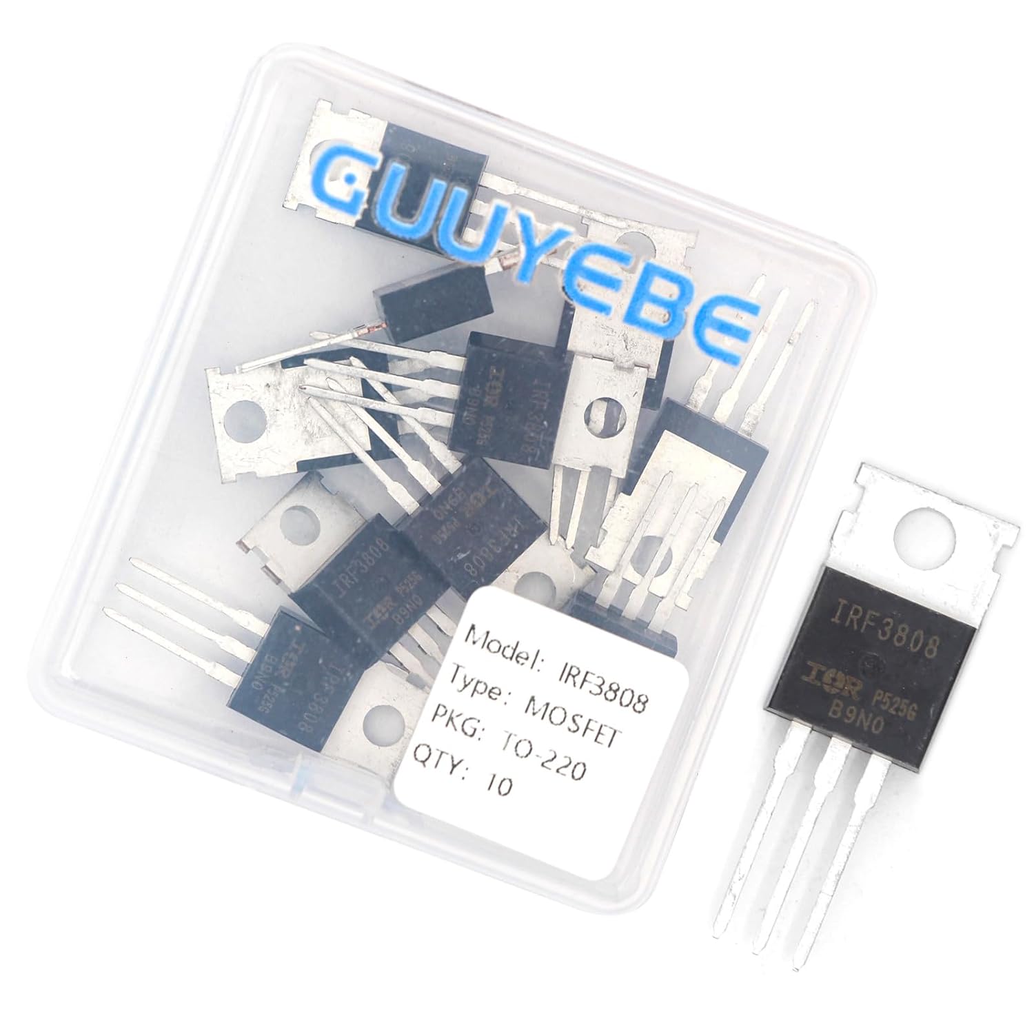 GuuYebe IRF3808 55V 110A IRF3808PBF N-Channel Power MOSFET TO-220 Transistors of Semiconductor Products