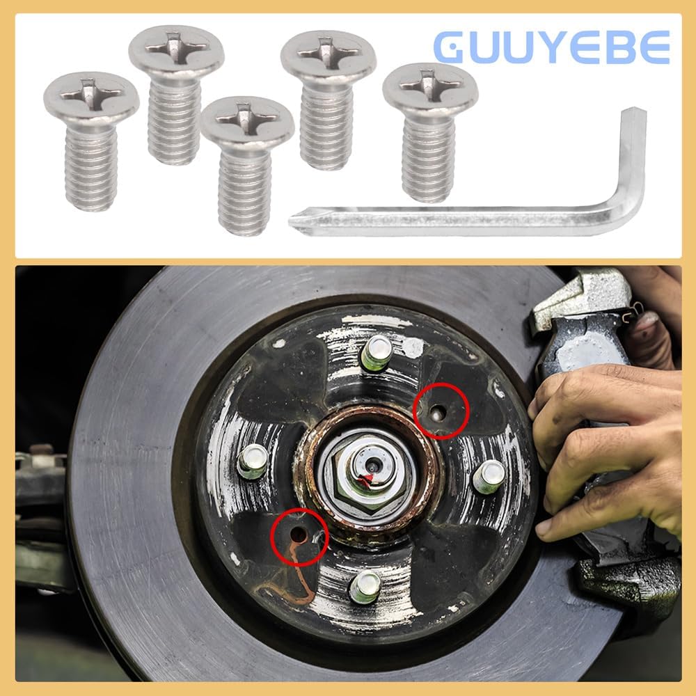 GuuYebe Brake Rotor Screws with Screwdriver Kit With Front and Rear,For Honda Accord Civic Odyssey Pilot Element,For Acura TSX TL RDX,Replacement For 93600-06014-0H 93600060140H,Stainless Steel,18 PCS