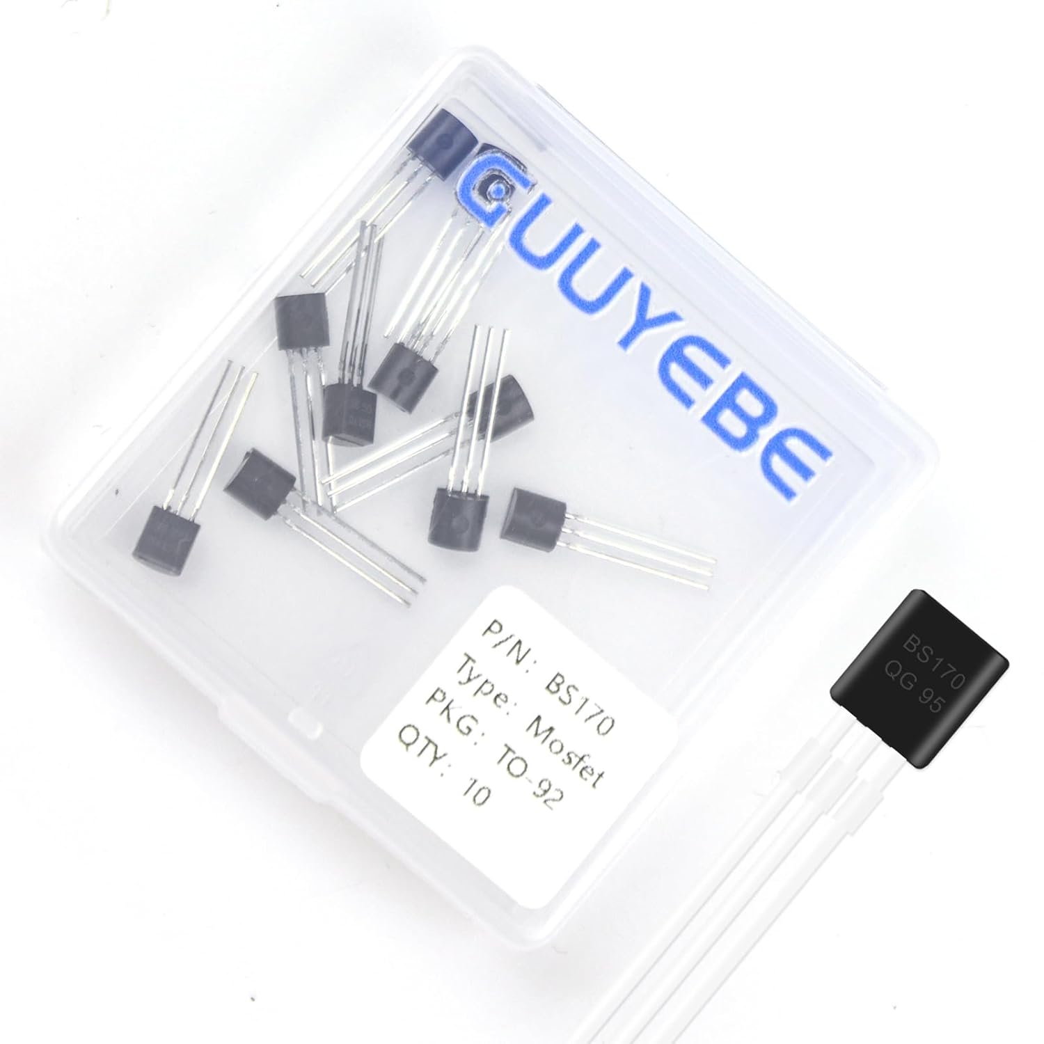 GuuYebe BS170 Mosfet Transistor TO-92 NMOS MOS N-Channel Power Mosfet Transistors of Semiconductor Products Pack of 10 PCS