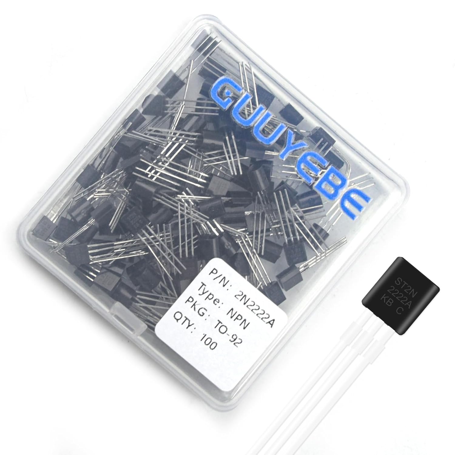 GuuYebe 2N2222 Transistor 2N2222A TO-92 NPN BJT Transistors of Semiconductor Products