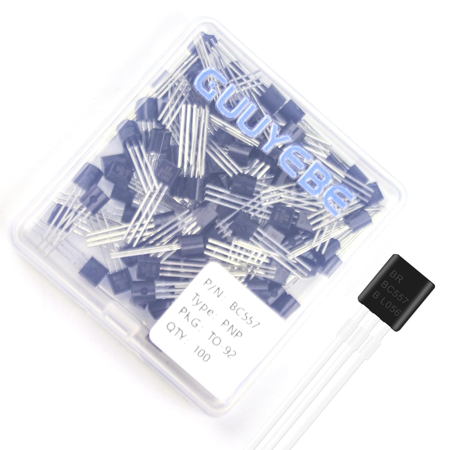 GuuYebe BC557 Transistor TO-92 PNP BJT Transistors of Semiconductor Products 100PCS